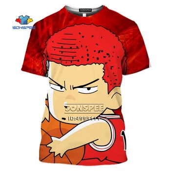 Japonija Karšto Anime SLAM DUNK Krepšinio Komanda Sakuragi 3D Print T Shirt Vyrai Moterys Vasaros marškinėliai Atsitiktinis Marškinėliai, Negabaritinių 4374