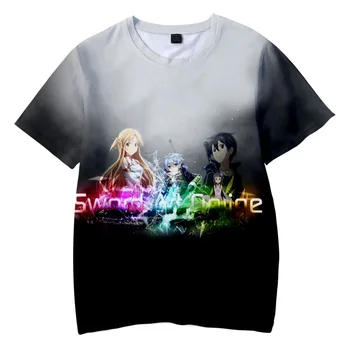 Japonijos Anime SAN Kardas Meno Internete 3D Marškinėliai Moterims, Vyrams, Cosplay Kostiumų Kirito Kirigaya Kazuto Trumpas Rankovės Hip-Hop T-Shirt 82847