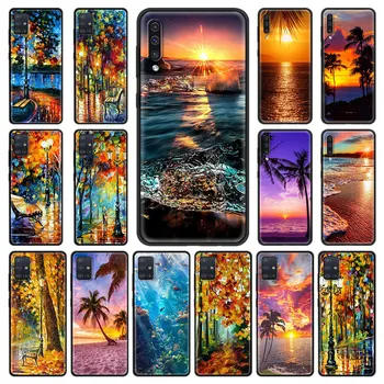 Jūros Paplūdimio Meno Tapybos Dangtelis skirtas Samsung Galaxy A51 A71 A21s A31 A41 M31 A11 M51 A12 M31s A01 A91 M11 A42 A32 5G Telefono dėklas Rubisafe