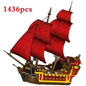 Karibų Piratų Laivų Statyba Blokai Black Pearl Plytų Komplektas Queen Anne ' s Revenge Laivų Modeliai Vaikams, Žaislai, Dovanos Vaikams