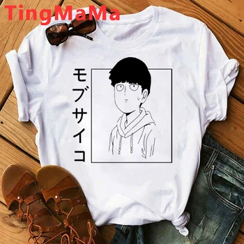 Karšto Japonų Anime Vienas Smūgis Vyras Marškinėliai Vyrams Kawaii Animacinių filmų Mob Psicho 100 Grafinis Tees Juokinga Harajuku Unisex Viršūnės T-shirt Vyrai 98839