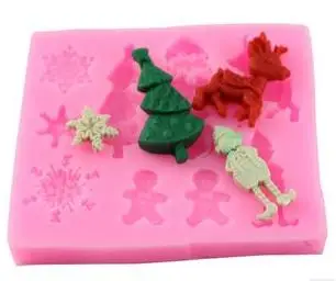 Karšto Parduoti Naują Atvykimo Tortas Dekoravimo Priemonės, Minkštas Pyragas Pelėsių Šokolado Bakeware, Dekoruotos Snaigės Elnių Kalėdų Senelio Maisto 160469