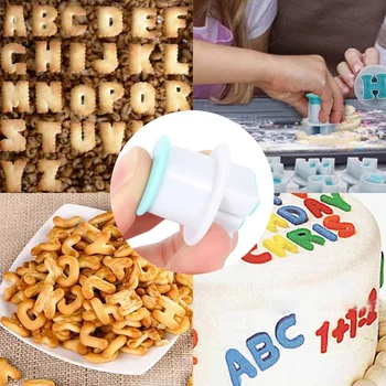 Kepimo pyragai, bandelės, Pelėsių laišką minkštas Cookie Cutter 26pcs Viršutinės Mažąsias raides, 10vnt skaičius pyragas apdaila įrankiai GYH 73563