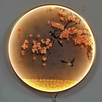 Kinų Stiliaus LED Sienos Žibintai Elnias Žuvų, Paukščių, Gėlių Kambarį Restoranas Eilėje Sienos Sconce Turas Šviesos Armatūra Namo Deco 40978