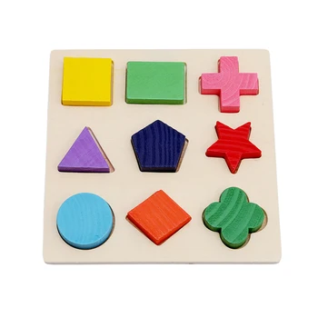 Kūdikiams, Vaikams, Mediniai Mokymosi Dėlionės, Žaislų, Montessori Spalvingas Geometrines Pažinimo Pjūklelis dėlionės (Galvosūkiai) Medienos Švietimo Žaislai Vaikams 107557
