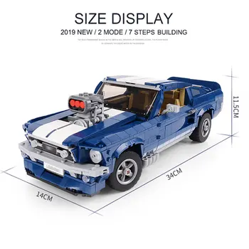 Kūrėjas Karšto Pardavimo Modelį Lenktyninį Automobilį Ss Modulinė Statyba Blokai, Plytos Veiksmų Skaičiai Mustang Švietimo Vaikai Vaikų Berniukų Žaislai 4257