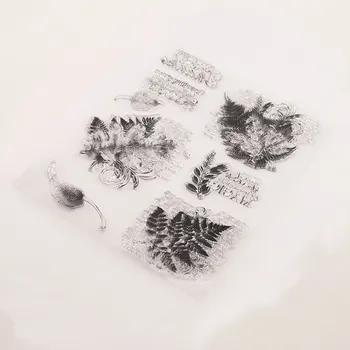 Lapai, Medžių Lapų AIŠKU, ANTSPAUDAI Pjovimo Miršta užrašų knygelė Kalėdų Kortelė Popieriaus Amatų Silicio Gumos Roller Antspaudus Skaidrios 150105