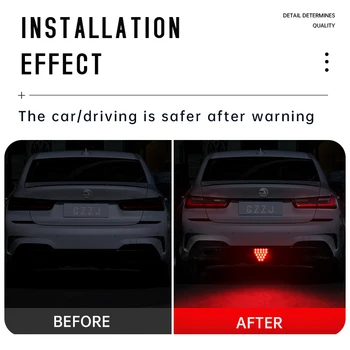 LED Automobilių Stabdžių Uodegos Šviesos Trikampis Raudona Lemputė, Atbulinės Flash Įspėjimo Rūko žibintai Anti-susidūrimo Automobilis Signalo Lemputė Universalūs Priedai