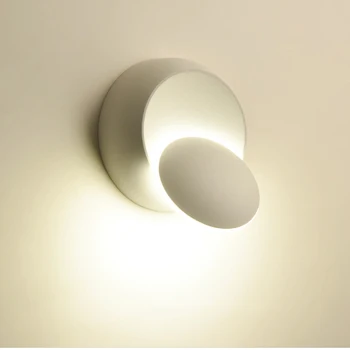 LED Sienos Lempos 360 laipsnių sukimosi reguliuojamas naktiniai žibintai balta Juoda kūrybos sienos lempos Juoda moderni praėjimo apvalios lempos 22572