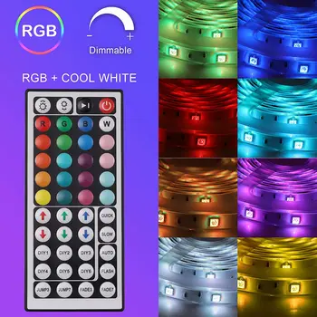 LED šviesos juostelės 5M 16.4 kojų 5050 lankstus spalva keičiasi 44 klavišą kontrolės tinka namų ir virtuvės ir vidaus apdaila 1128