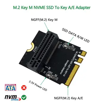 M. 2 NGFF nvme SSD M. 2 key/E Adapteris (Vertikalus Montavimas) 2280 tipo SSD Produkto savybės: OOTDTY 1.Palaiko 2 M. Kojinių 148347