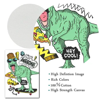 Mados Gyvūnų Plakatai ir grafika Cool Dinozaurų dėl Riedlentė Drobės Abstrakčios Tapybos Sienos Nuotraukas Kambarį Namų Dekoro 3103