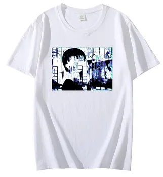Mados Manga Serijos Eksperimentų Lain Marškinėliai Vyrams Medvilnės Iwakura T-shirt Trumpas Rankovėmis Psichologinės Fantastika, Animacija Tee Viršūnės 91395