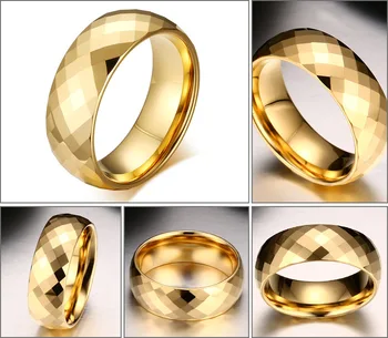 Mados Unisex Žiedas Blizga, Nerūdijančio Plieno, Paauksuotas Įvairiapusės Iškirpti Žiedas Žiedas Papuošalai Dovana -