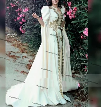 Maroko Caftan Kelnes Vakaro Suknelės Nėriniai Appliques žaliojo ilgomis Rankovėmis Off Peties arabų Promenadzie Suknelė su ziajać kostiumas