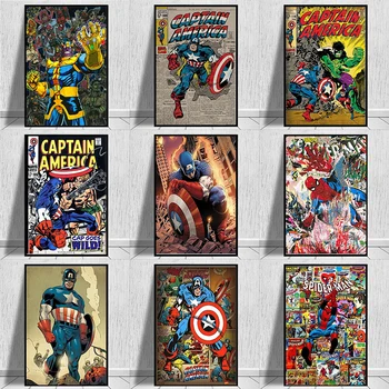 Marvel Superhero Keršytojas Filmą Drobės Tapybos Geležinis Žmogus Kapitonas Amerika HD Plakatai ir Spausdina Sienos Meno Tapybos Namų Dekoro 3208
