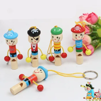 Mediniai Klasikinis Žaislas, Muzikos Instrumentas, Švilpimas, Mini Animacinių filmų Piratų Stiliaus Medienos Švilpukas Vaikų Muzikos Švietimo Žaislai Vaikams