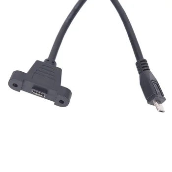 Micro USB USB 2.0 Male Jungtis Micro USB 2.0 Moterų ilgiklis 30cm 50cm Su Varžtais Panel Mount Skylę 158208