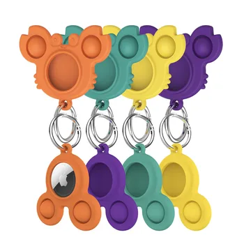 Mini Stumti Burbulas Apsauginis Dangtelis Airtag Keychain Autizmo Jutimo Streso Atsarginiais Fidget Paprasta Dimple Žaislai Vaikams Augintiniai
