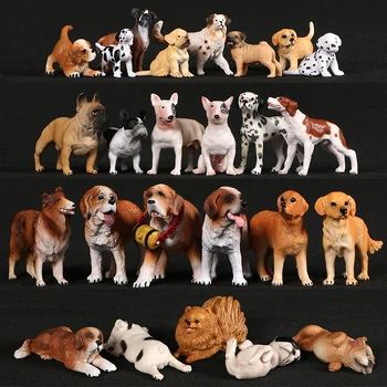 Modeliavimo Šunų Figūrėlių, Statulėlės,Buldogas,Šuniuką,Bull Terjerų Veislės Šunelis Rankomis Dažyti Modelių Kolekcija Švietimo Žaislas 13676