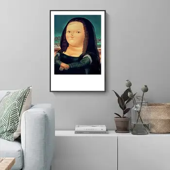 Modernus Minimalistinis Art Deco Drobė, Tapyba, Plakatas Įdomus Q Versija Mona Lisa Portretas Frameless 88299