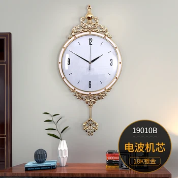 Modernus Sieninis Laikrodis Prabanga Švytuoklės Aukso Kūrybos Stilingas Sieniniai Laikrodžiai, Šviesos, Prabanga ir Vėjo Relogio Parede Namų Puošybai AA60ZB 103148