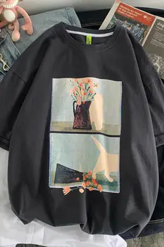 Moteriški Marškinėliai 2021 Naujų korėjos Stiliaus Pasisekė Išspausdinti trumpomis Rankovėmis T shirts Vasaros Hip-Hop Streetwear Atsitiktinis Viršūnės 26454