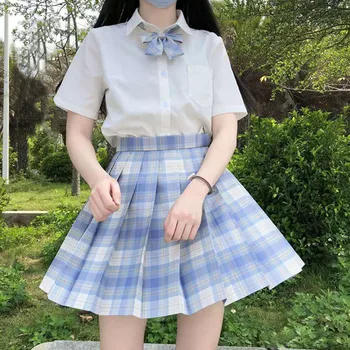 Moterų Klostyti Sijonas Harajuku Preppy Stilius Pledas Sijonai Mini Mielas Japonijos Mokyklines Uniformas Ponios Jupe Kawaii Sijonas Saia Faldas N50
