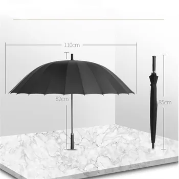 Moterų Parapluie Verslo Skėtis Vyrų Kokybės 24K Stipraus Vėjo Glassfiber Rėmas Medinis Ilga Rankena Skėtis