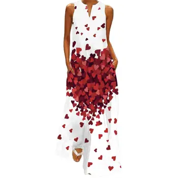 Moterų Suknelė Vasaros 2021 Elegantiška Panele Suknelės Rankovių Skaitmeninio Spausdinimo V Kaklo Kišenės Prarasti Maxi Suknelė už Šalis 2809