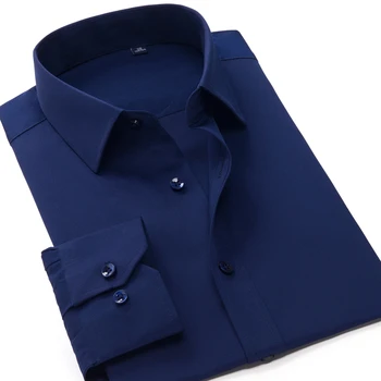 Mėlyna, tamsiai mėlynos raudonos spalvos vyriški atsitiktinis ilgomis rankovėmis marškinėliai, 2021 m. pavasario vasaros brand classic profesinės didelio dydžio marškinius, XXL-10XL 37