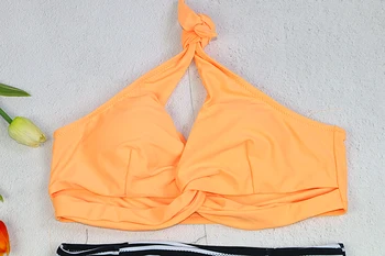 Nauja mergina bikini komplektas bikini maudymosi kostiumėliai maudymosi kostiumėlį moteris plaukimo orange apynasrio juodas dryžuotas vielos nemokamai vidurio juosmens 149868