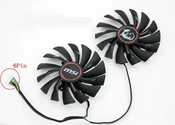 Nauja originali MSI GTX970 / GTX980 / GTX980Ti grafikos plokštės aušinimo ventiliatorius 6Pin Jungtis 137194