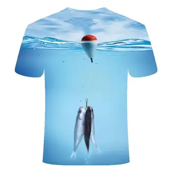 Naujas 3d meškere Marškinėliai Laisvalaikio T-Shirt 3d Juokingi Žuvis Vyrų Ir Moterų Spausdinti Marškinėlius Hip-Hop T-Shirt Harajuku Azijos Dydis S -6xl