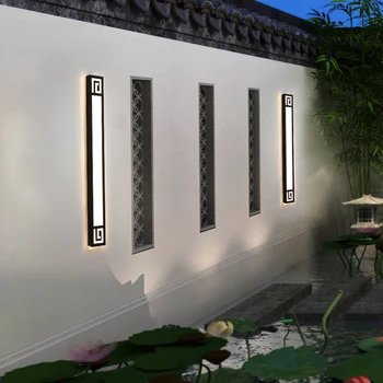 Naujas Kinijos lauko sienos lempos vandeniui balkonas išorės ilgai LED siena šviesos kūrybos Garden Villa 110V, 220V Sconce Šviestuvas