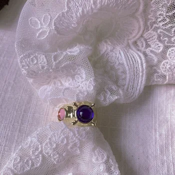 Naujas korėjos Pakabukai Candy Spalva U-formos Atidarymo Žiedai Moterims Perlų Tekstūra Derliaus Kristalų Y2K Žiedai, Papuošalai Draugystės Dovanos