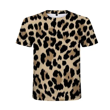 Naujas Mados Aukštos Kokybės Leopardo Atspausdintas T-shirt Vyrams Vasaros trumpomis Rankovėmis Hip-Hop Cool T Shirts Pora Hipster Harajuku Tee Viršūnės 26637