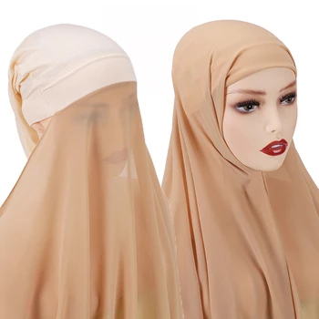Naujas Musulmonų Moterys Variklio Dangčio Šifono Skara Galvą Skara Underscarf Dangtelis Vidinis Šalikas Lankelis Ruožas Hijab Padengti Headwrap Turbante 176225