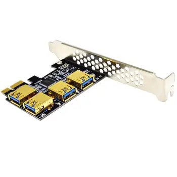 Naujausias Stove USB 3.0 PCI-E Express 1x Iki 16x Riser Card Adapter PCIE 1 Iki 4 Lizdas PCIe Port Multiplier Kortelę Už BTC Miner Kasyba