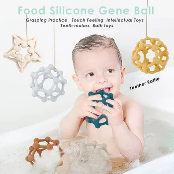 Netoksiškas Silikono Naujagimių Priedai Kramtyti Kūdikiui Kramtyti Žaislas Kūdikiui Teether Gaminiai Dantų Guminį Kamuolį Baby Essentials