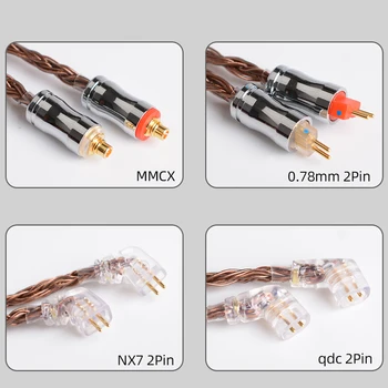 NiceHCK C24-4 Garso Kabelį 24 Core Gryno Vario Kabelių Ausinių Laidas 3.5 mm/2.5 mm/4.4 mm MMCX/NX7/QDC/0.78 2Pin už MK3 LZ A6 A7 EBX21 82344