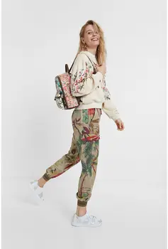 Nueva moda de verano de Desigual, mochilas informales con estampados florales para mujer 155667