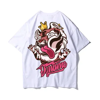 OEIN Vyrų T Shirts Hip-Hop 2021 Tamsiai Streetwear Marškinėlius Tigras Spausdinti Harajuku Vasaros trumpomis Rankovėmis T-Shirt vatos Pagaliukai Tees Negabaritinių