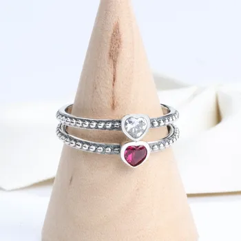 Originalus 925 кольцо Sidabro Visos Žiedas Silver Sparkle Su Crystal Širdies Visos Žiedas Moterims Vestuves Dovanų bižuterijos