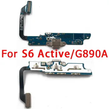 Originalus USB Mokestis Valdybos Samsung Galaxy S6 Aktyvus G890A Įkrovimo lizdas PCB Doko Jungtis, Flex Kabelis Pakeitimo Atsarginės Dalys