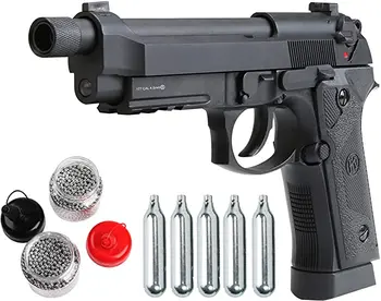 Oro Pistoletas Pistoletas Full Metal CO2 Blowback M9 Stiliaus Serijos Airsoft Armas 4,5 mm 0.177 BBS W/kaip 14mm CCW Metalinės Sienos Ženklas