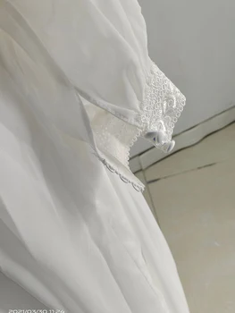 Paprasta Vestuvinė Suknelė Linijos Šifono V-Kaklo, ilgomis Rankovėmis 2021 Bohemijos Nuotakos Suknelė Elegantiškas Chalatas de mariee 149578