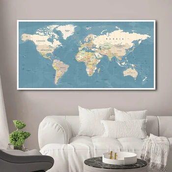 Pasaulio Regione Žemėlapį HD Panoraminiai Paveikslai Tapyba Kambarį Miegamojo Sienos Meno Vidaus Namo Apdaila Dažymas(be Rėmelio) 155946