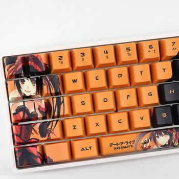 PBT Pažintys Konkurencijos Anime Keycaps OEM Profilis Sublimacijos Mechaninė Klaviatūra Keycap Vyšnių MX Jungiklis 108 Raktas