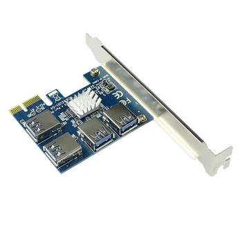 PCI-E PCI-E Adapterį, 1 Posūkis 4 PCI-Express Lizdas 1x iki 16x USB 3.0 Kasybos Specialios Riser Card PCIe Konverteris BTC Miner Kasyba 190067